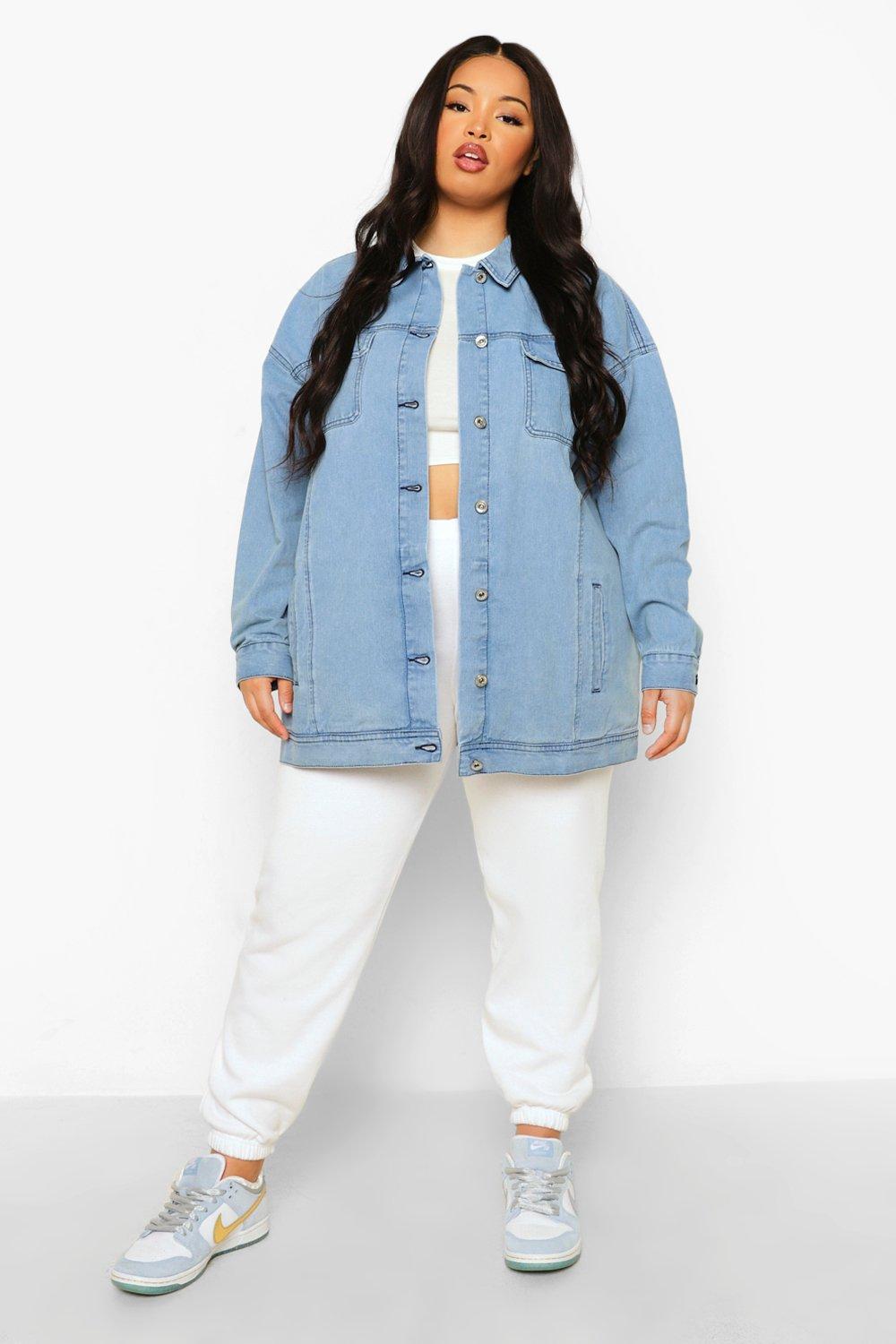 Boohoo longline denim jacket hotsell